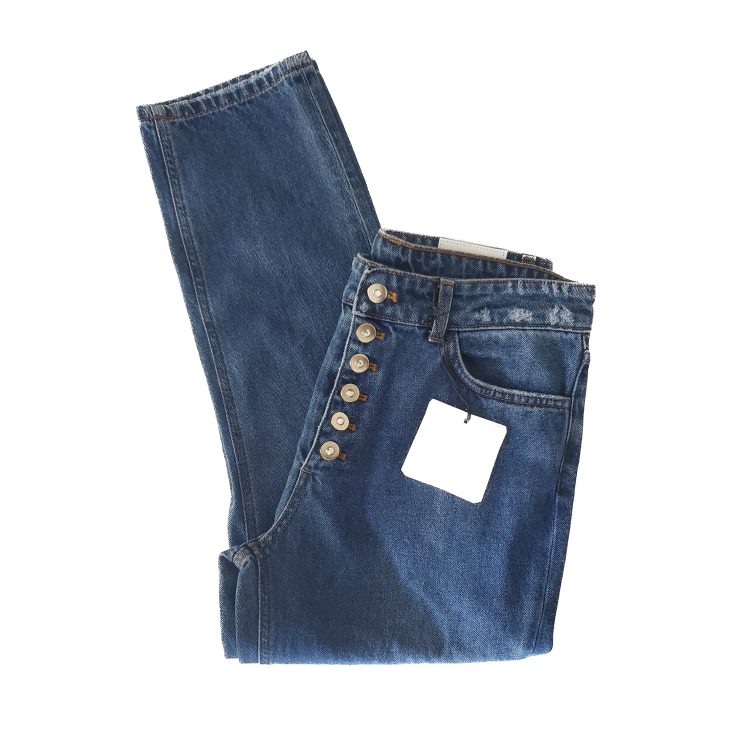 Jeans mit goldenen Glitzer Knöpfen