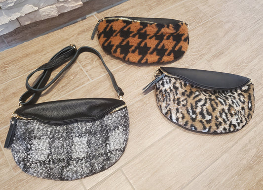 Gürteltasche mit Stoff & Leder